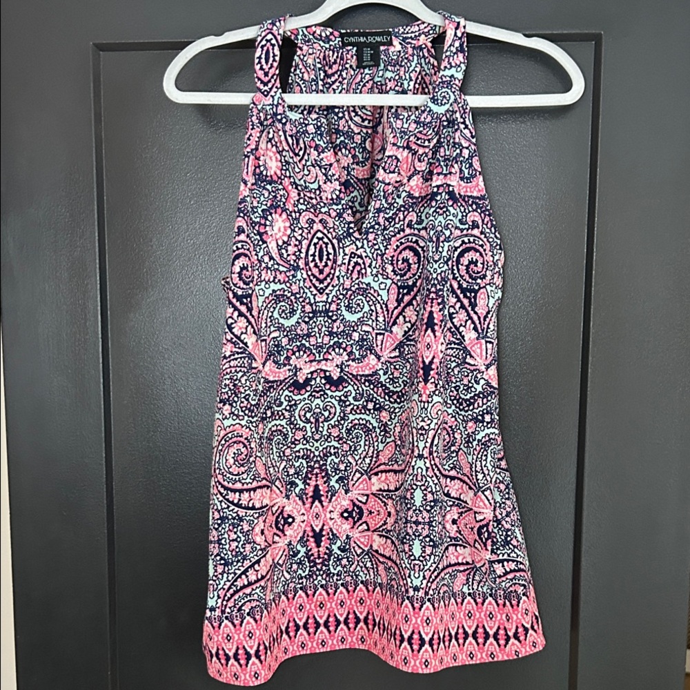 Cynthia Rowley Pink and blue Paisley Blouse